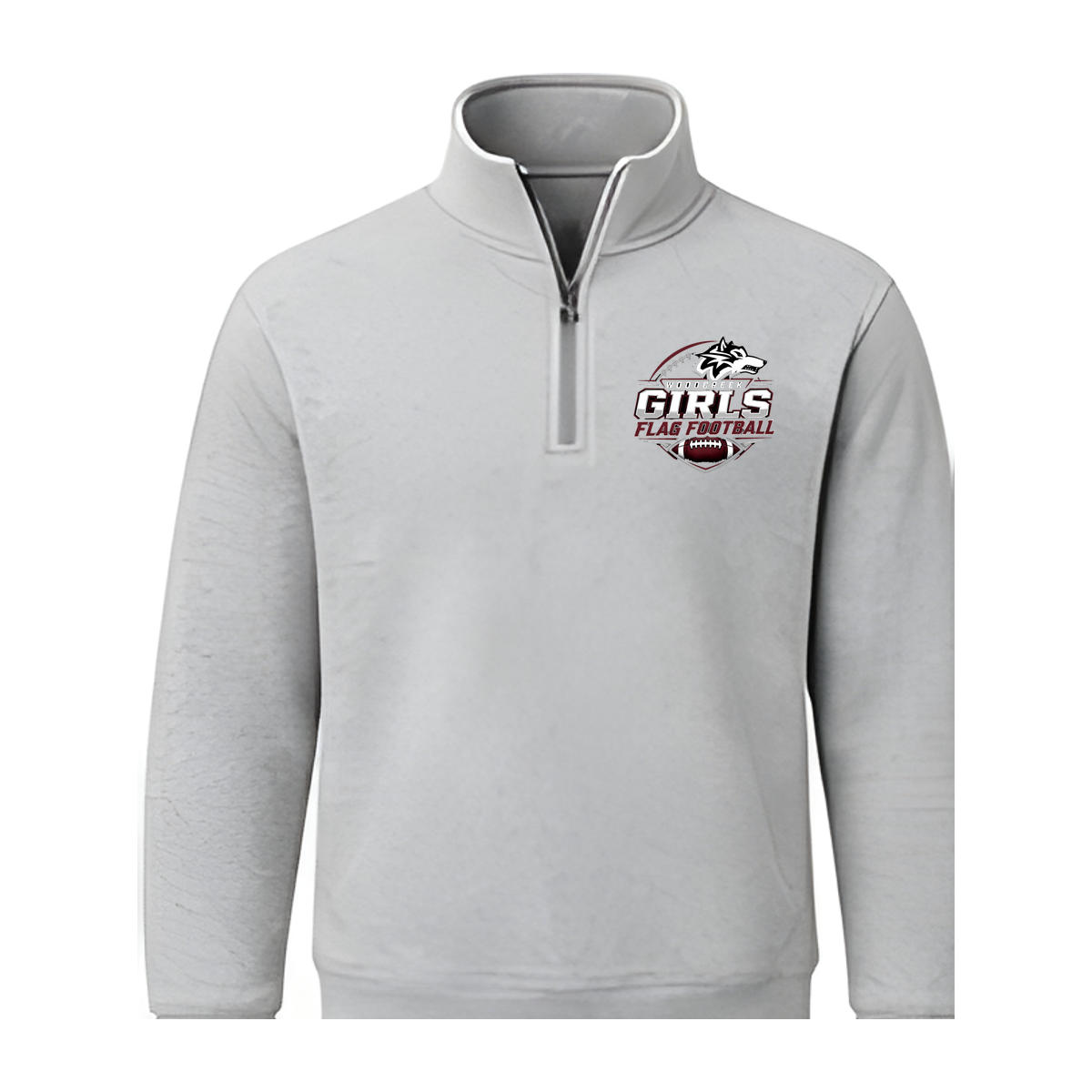 Woodcreek Girls Flag Football Quarter Zip — Gray
