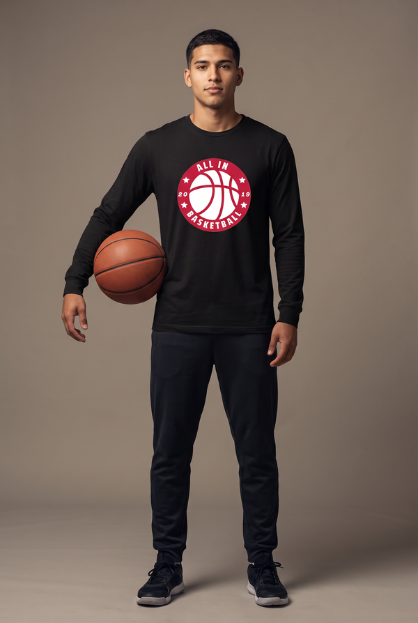 All In badge long sleeve — editorial, worn by athlete