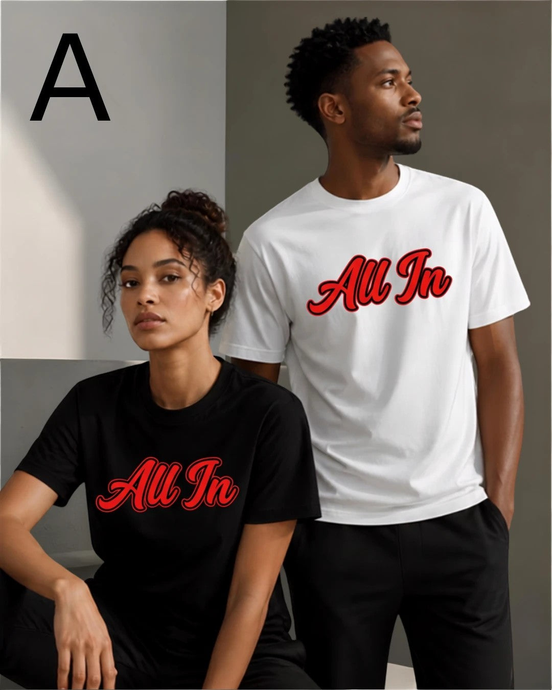 All In Script tees