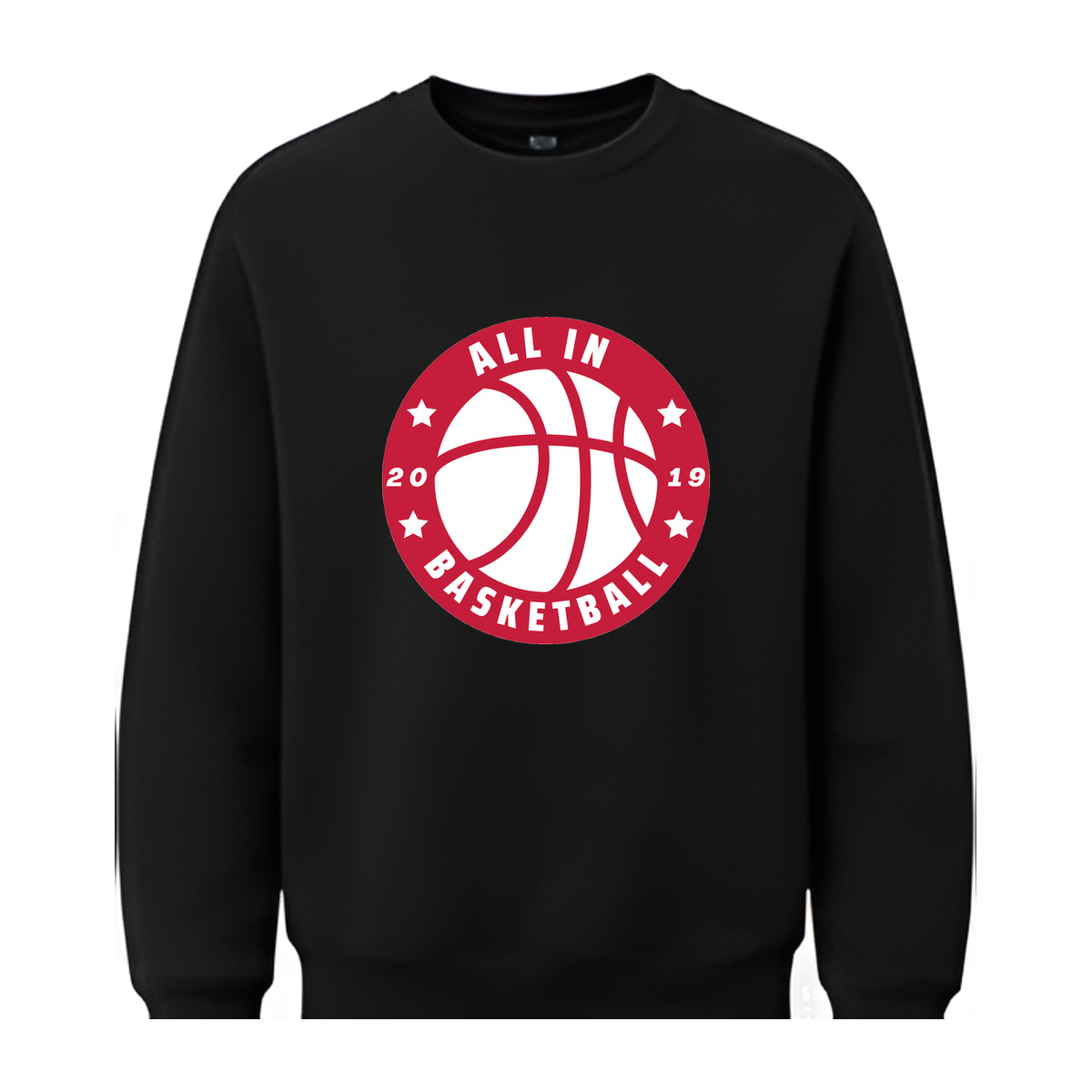 All In Basketball Academy Badge Fleece Crewneck — Black