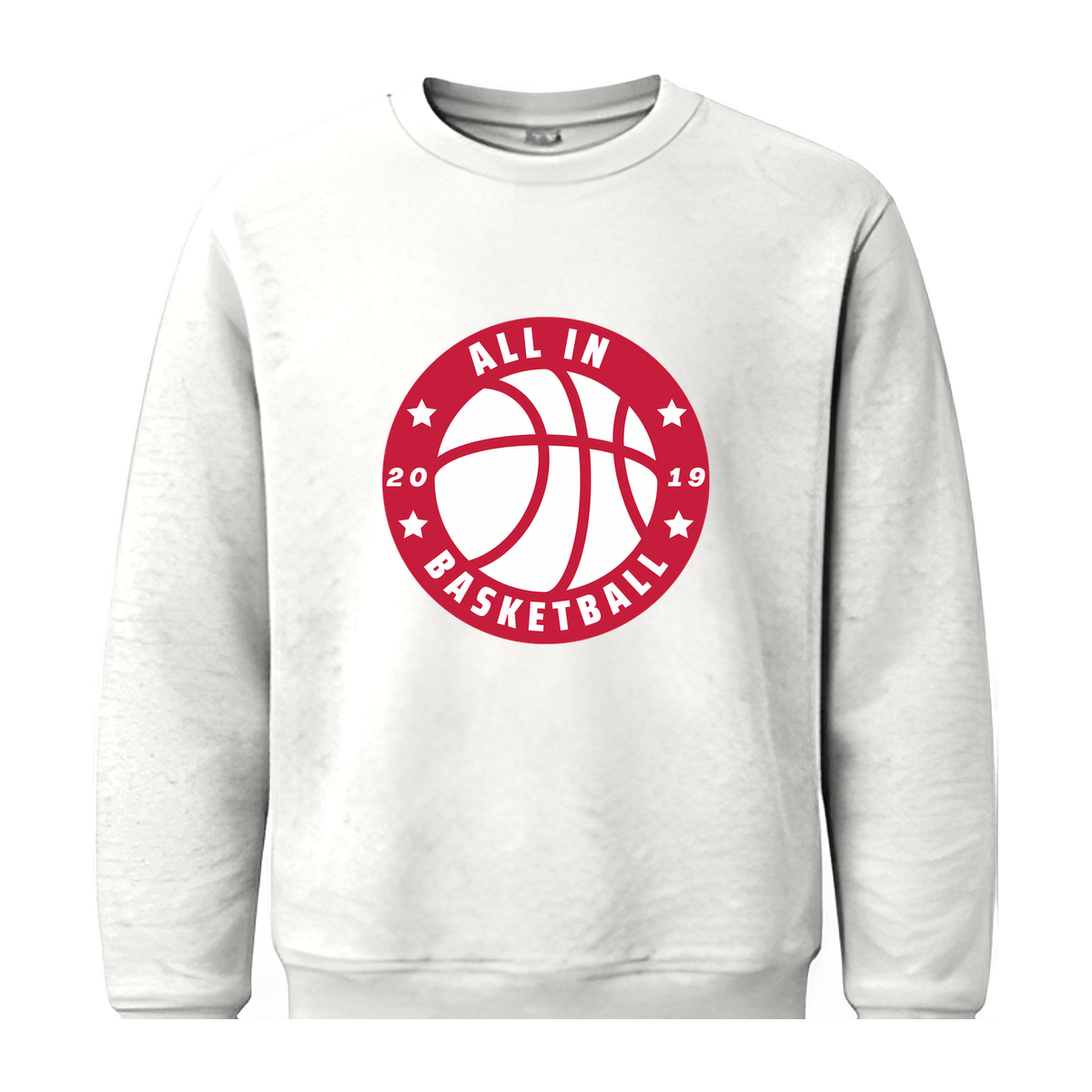 All In Basketball Academy Badge Fleece Crewneck — White