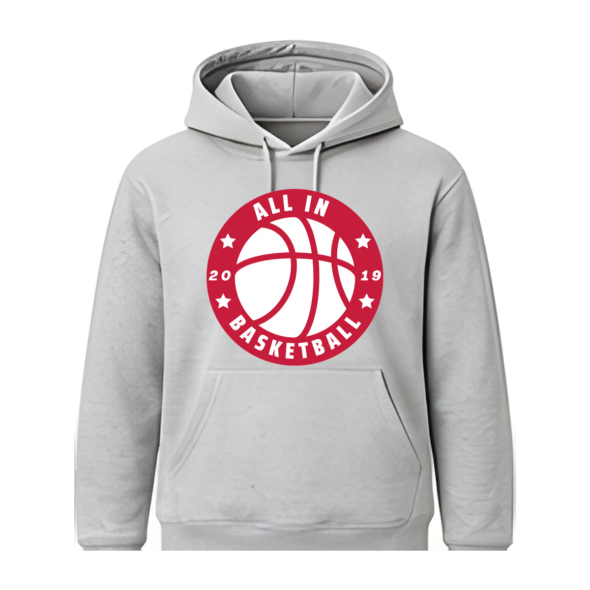 All In Basketball Academy Badge Fleece Hoodie — Gray