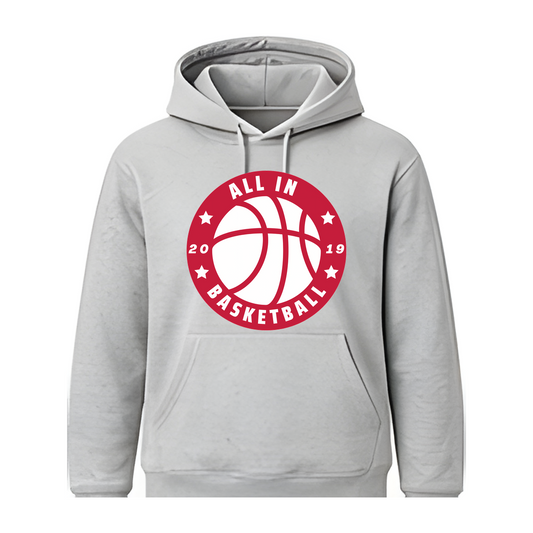All In Basketball Academy Badge Fleece Hoodie — Gray