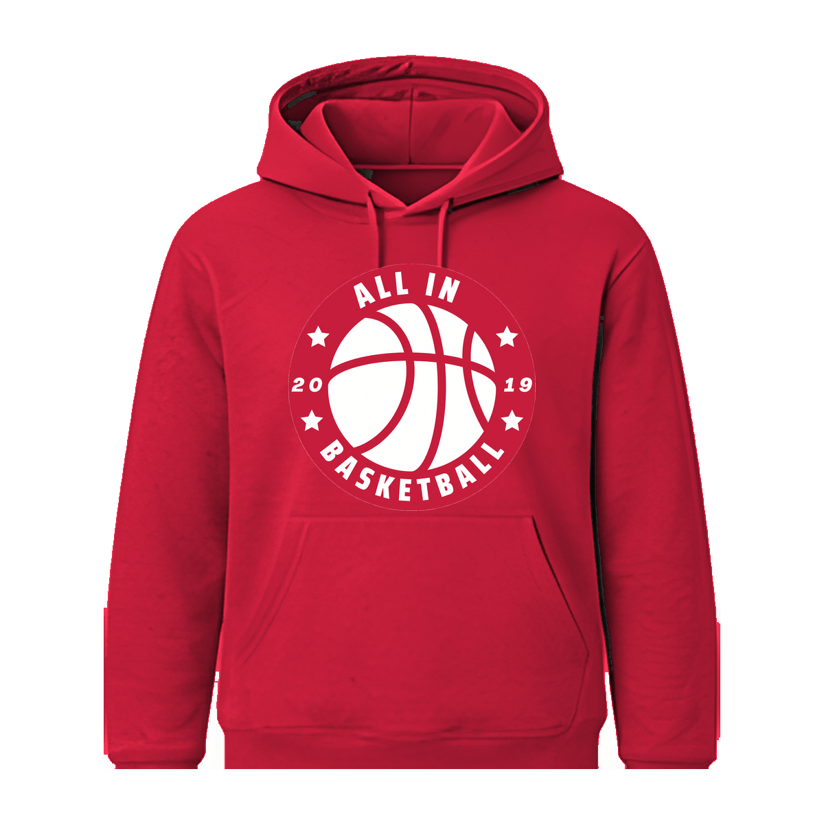 All In Basketball Academy Badge Fleece Hoodie — Scarlet