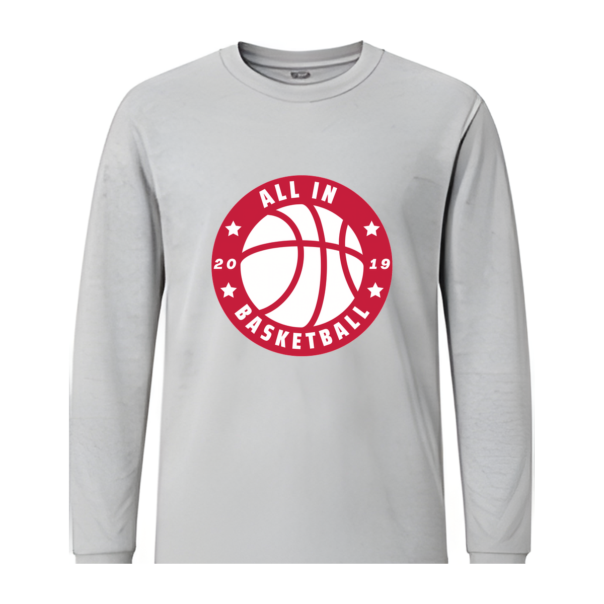 All In Basketball Academy Badge Long Sleeve Tee — Gray