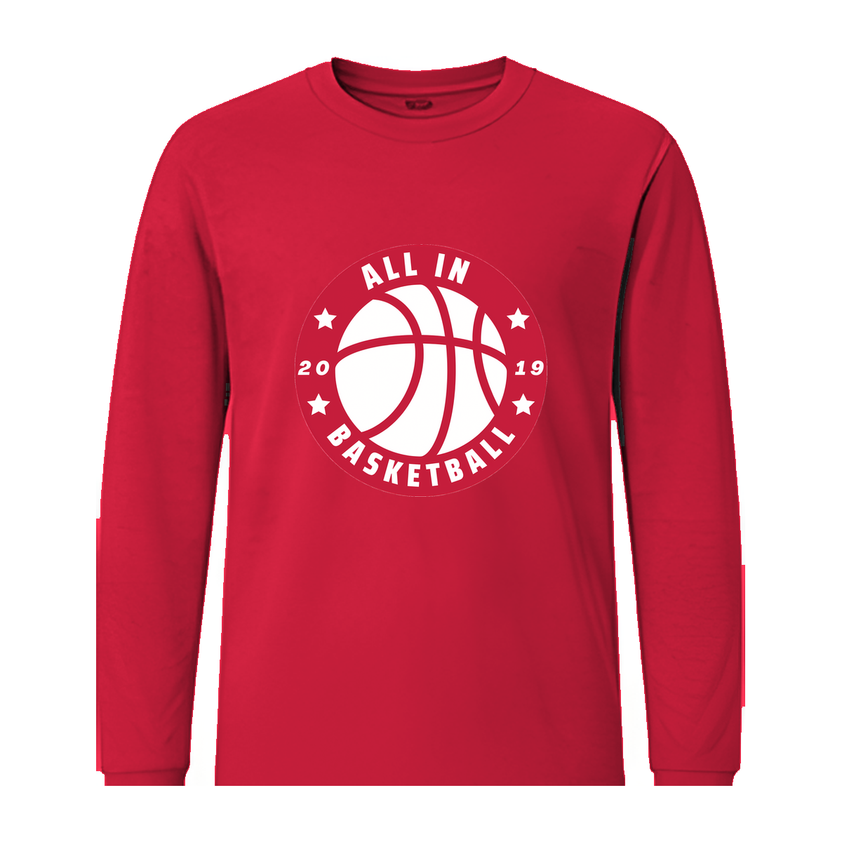 All In Basketball Academy Badge Long Sleeve Tee — Scarlet