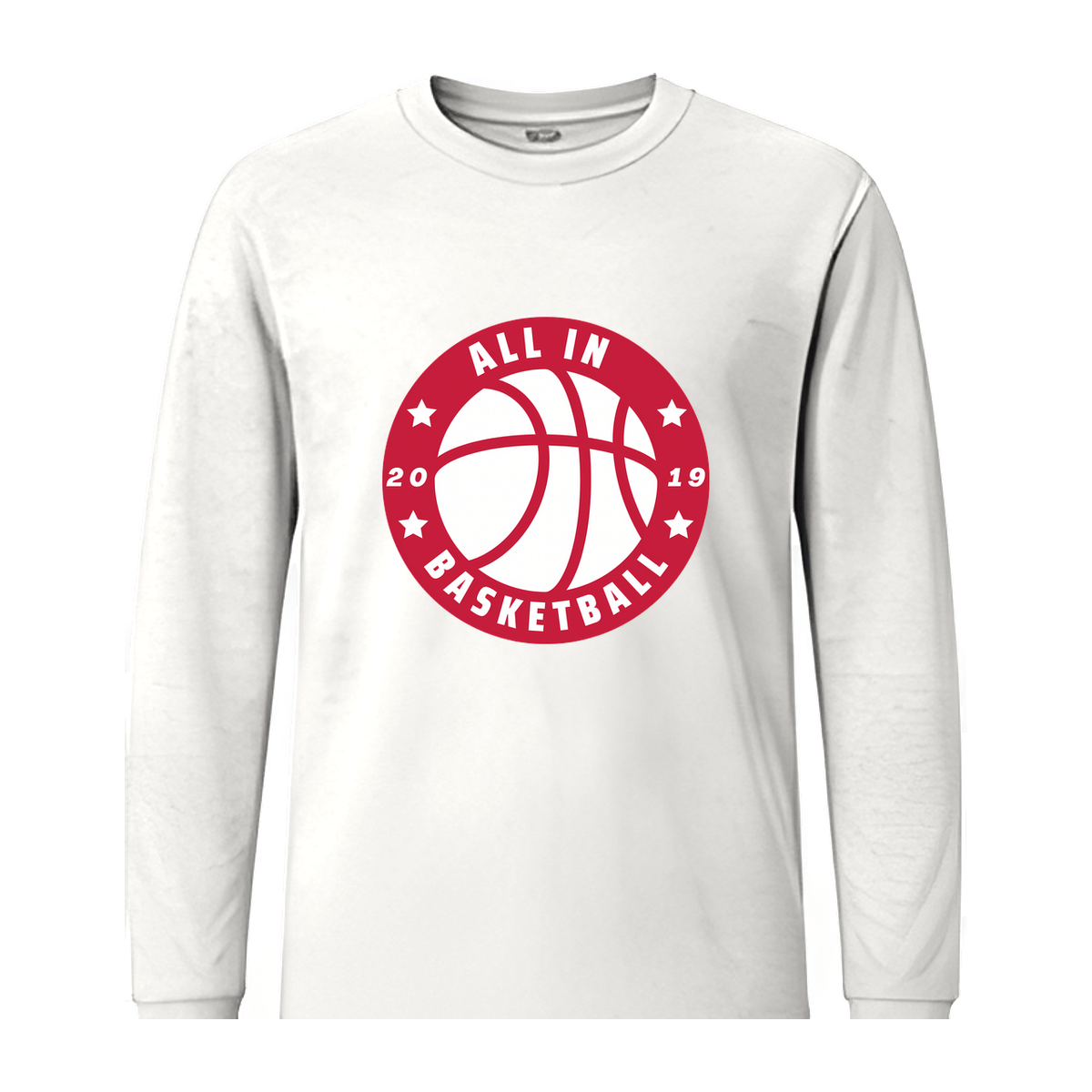 All In Basketball Academy Badge Long Sleeve Tee — White