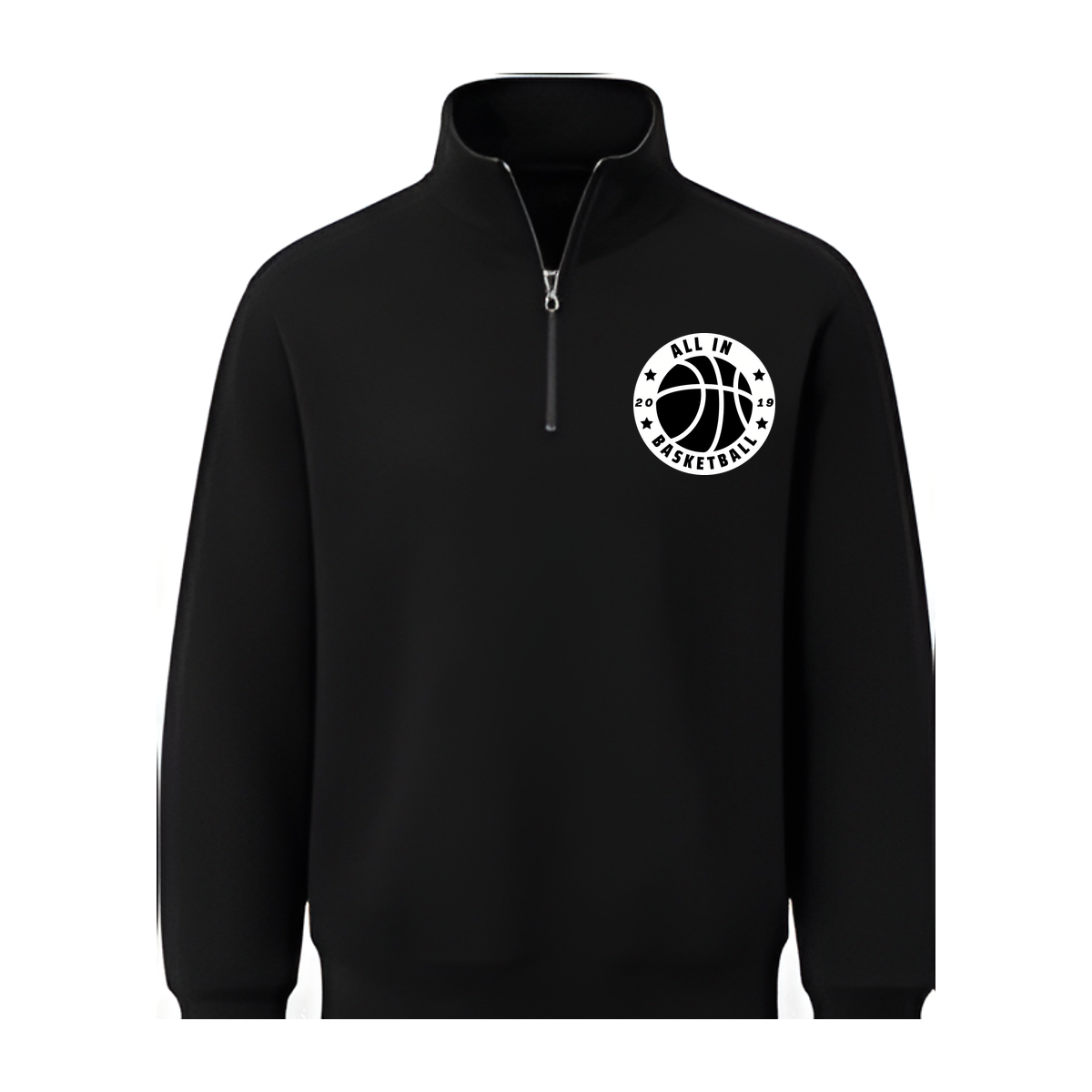 All In Basketball Academy Badge Quarter Zip — Black