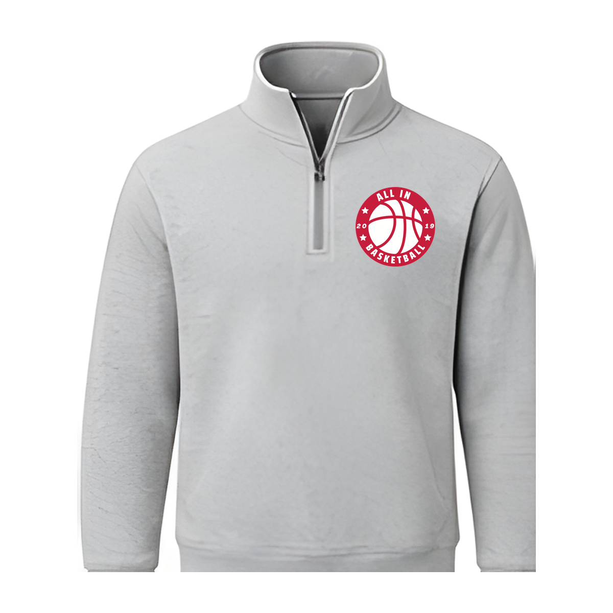 All In Basketball Academy Badge Quarter Zip — Gray