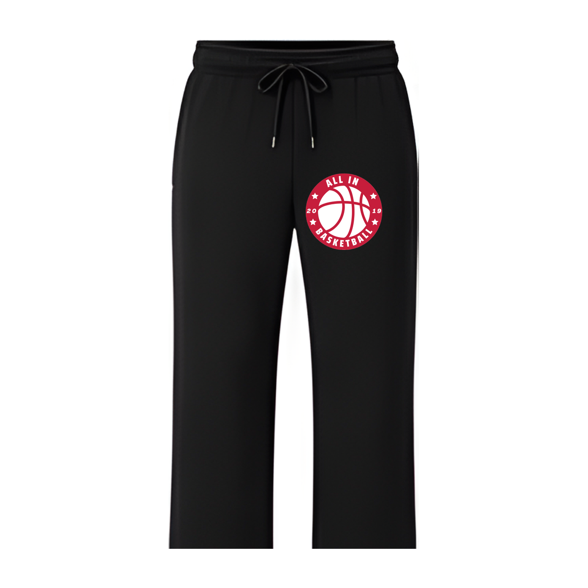 All In Basketball Academy Badge Open-Bottom Sweatpants — Black