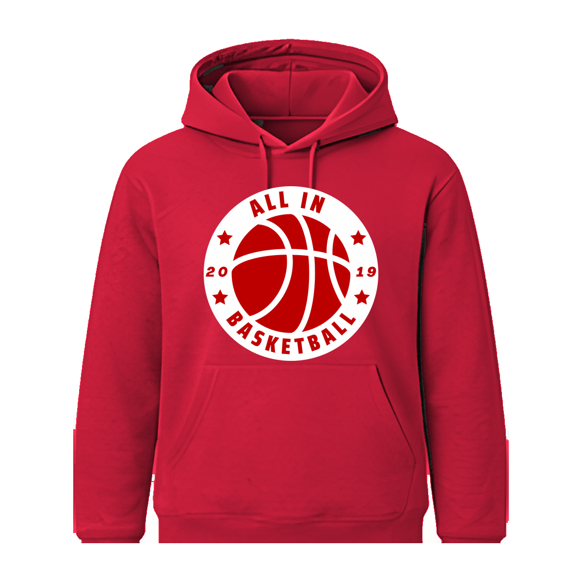 All In Basketball Academy Badge Youth Hoodie — Scarlet