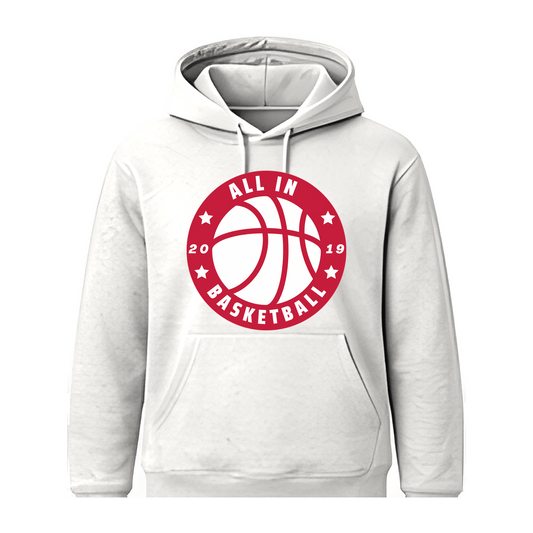 All In Basketball Academy Badge Youth Hoodie — White