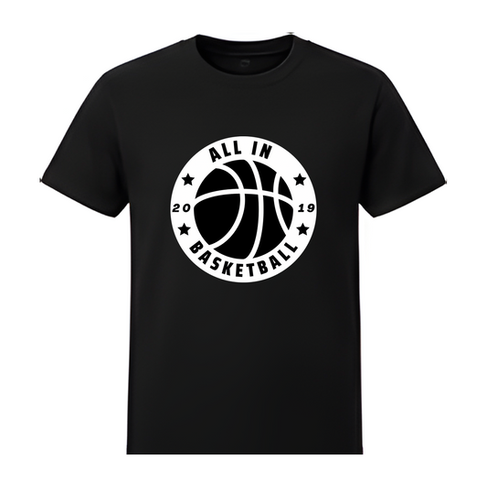 All In Basketball Academy Badge Youth Tee — Black