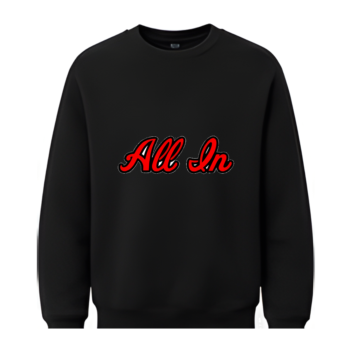 All In Basketball Academy Script Fleece Crewneck — Black