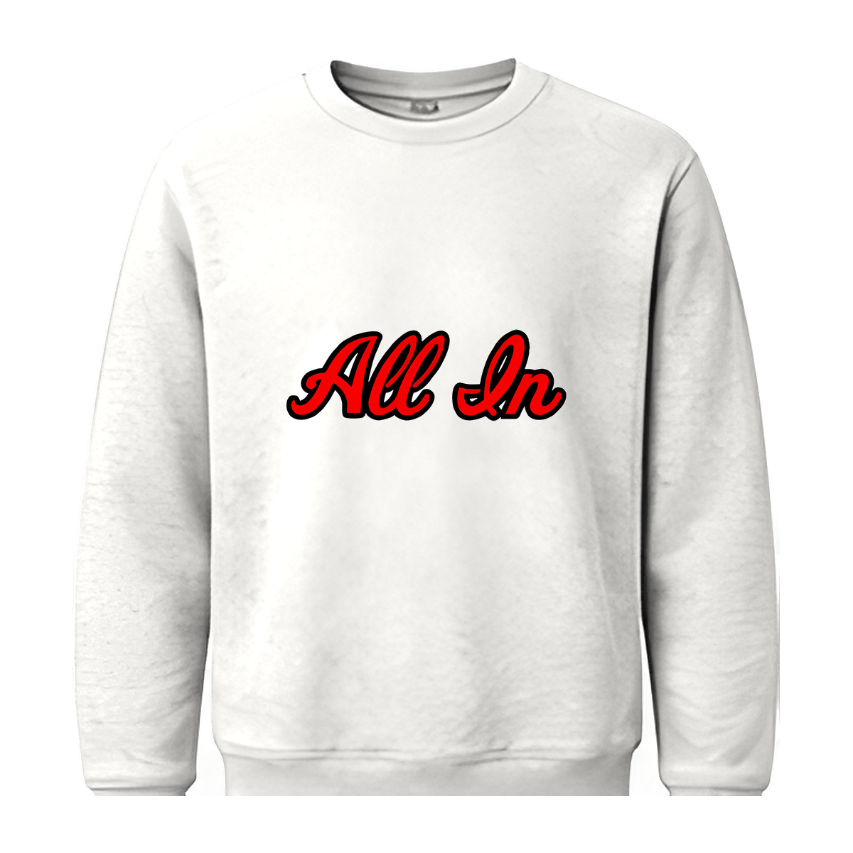 All In Basketball Academy Script Fleece Crewneck — White