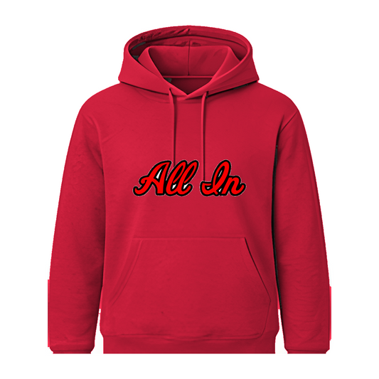 All In Basketball Academy Script Fleece Hoodie — Scarlet