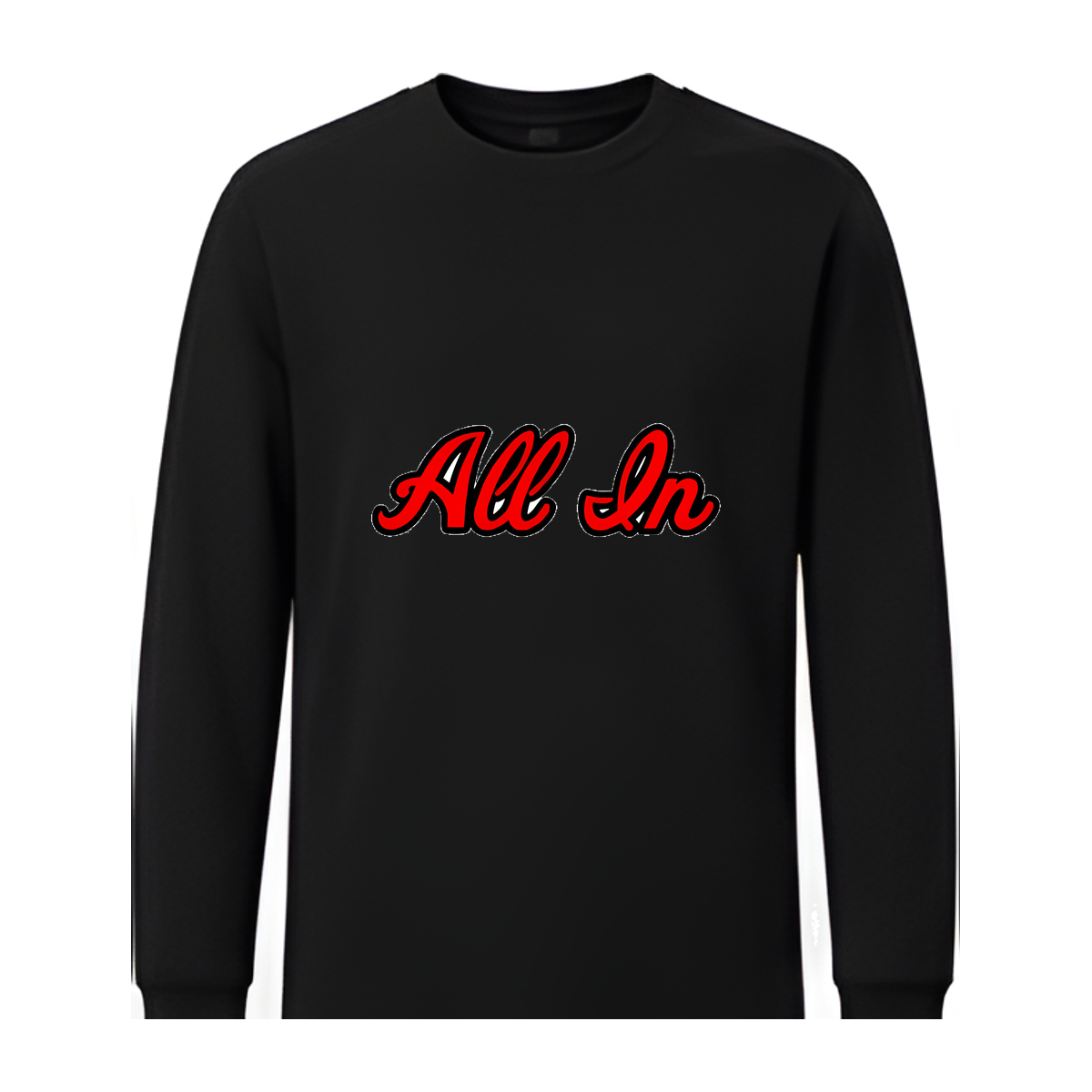 All In Basketball Academy Script Long Sleeve Tee — Black