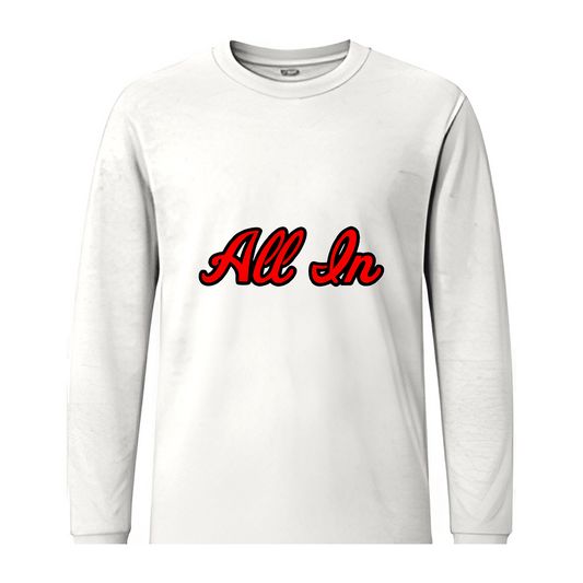 All In Basketball Academy Script Long Sleeve Tee — White