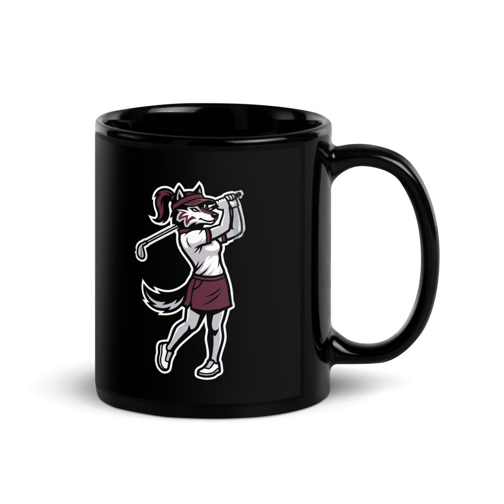 Woodcreek Girls Golf Black Mug, 11 oz