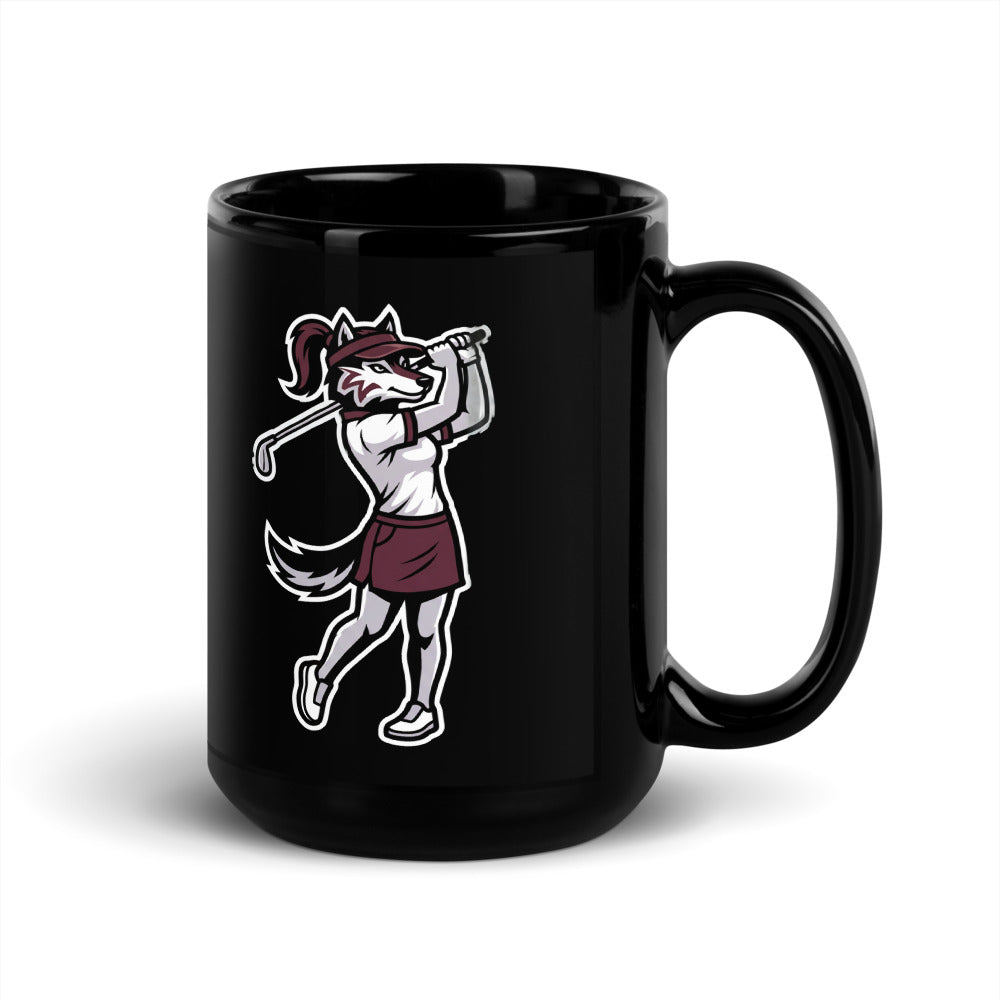 Woodcreek Girls Golf Black Mug, 15 oz