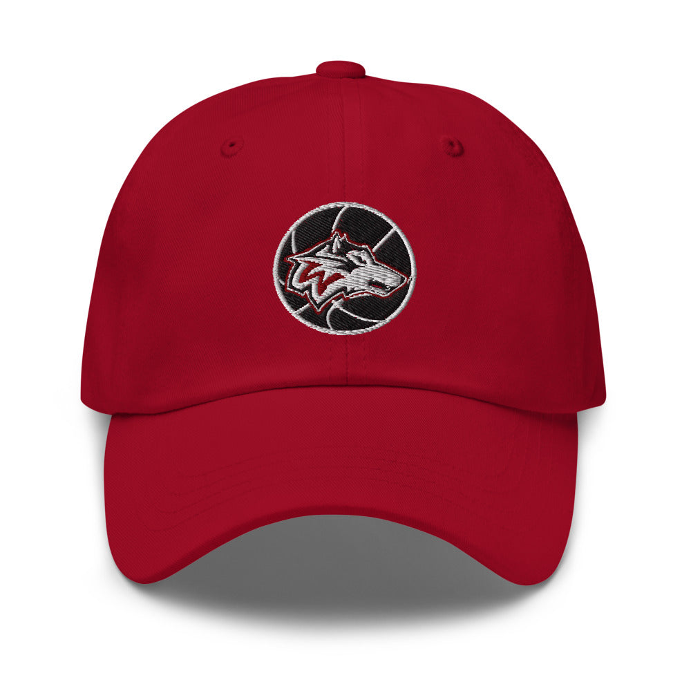 Woodcreek Girls Basketball Embroidered Dad Hat, Cranberry
