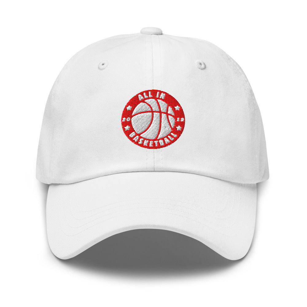 All In Basketball Academy Embroidered Dad Hat, White