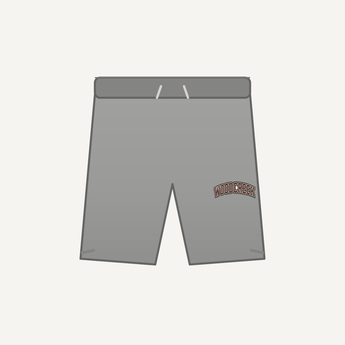 Woodcreek Girls Flag Football College Letter Performance Mesh Short 7" — Gray