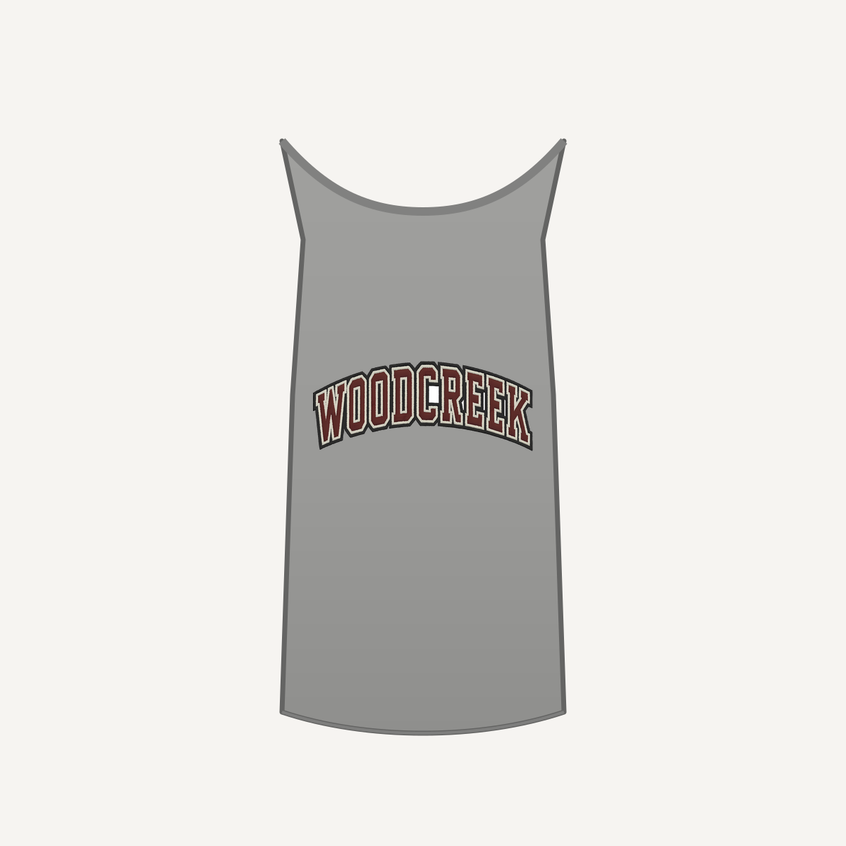 Woodcreek Girls Flag Football College Letter Unisex Heavy Cotton Tank — Gray