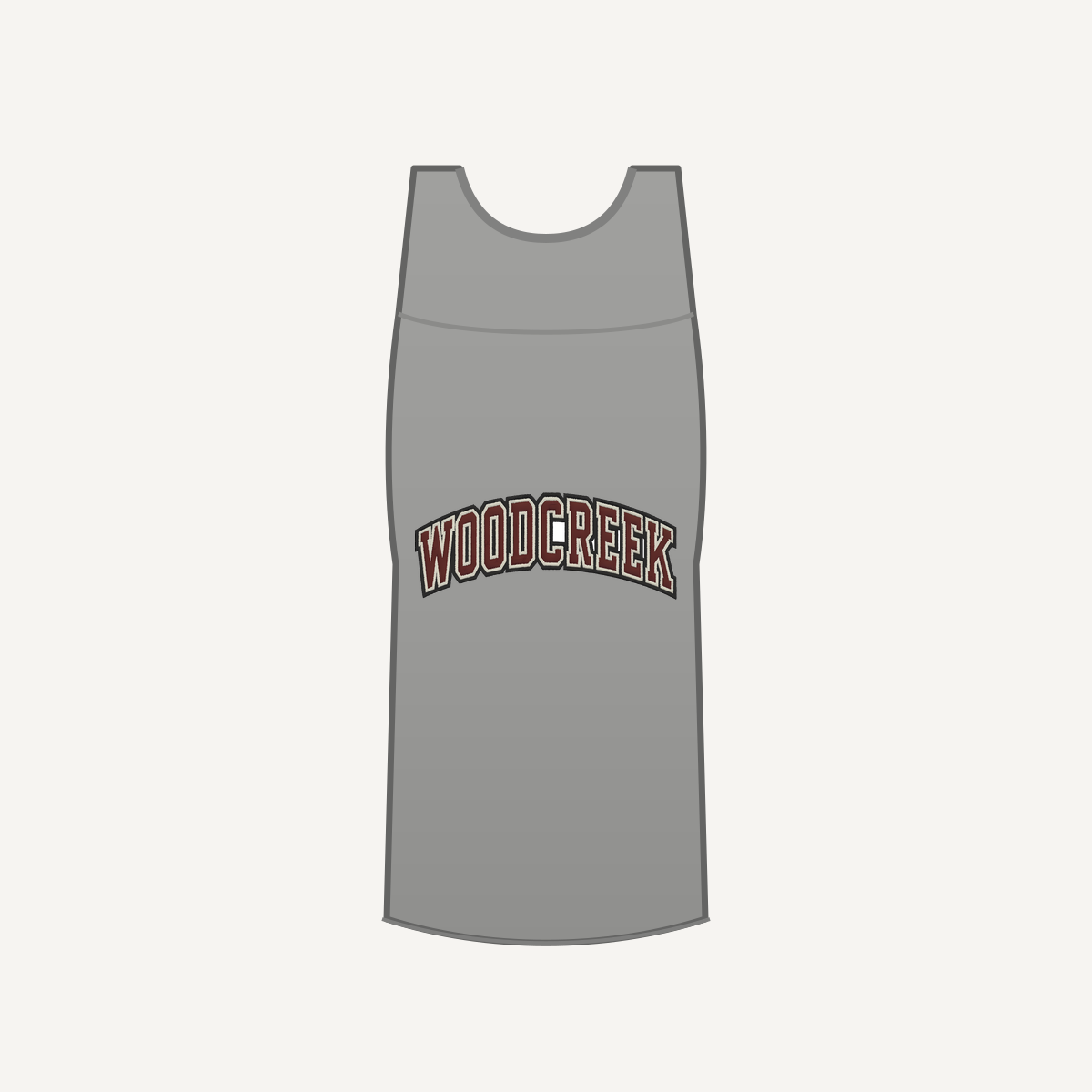 Woodcreek Girls Flag Football College Letter Women's Racerback Tank — Gray