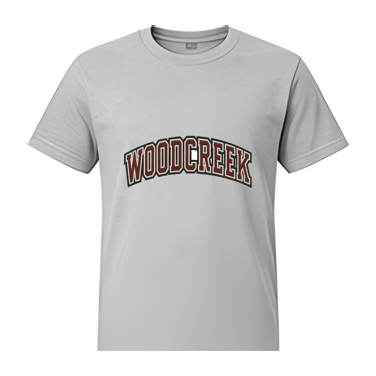 Woodcreek Girls Flag Football College Letter Value Tee — Gray