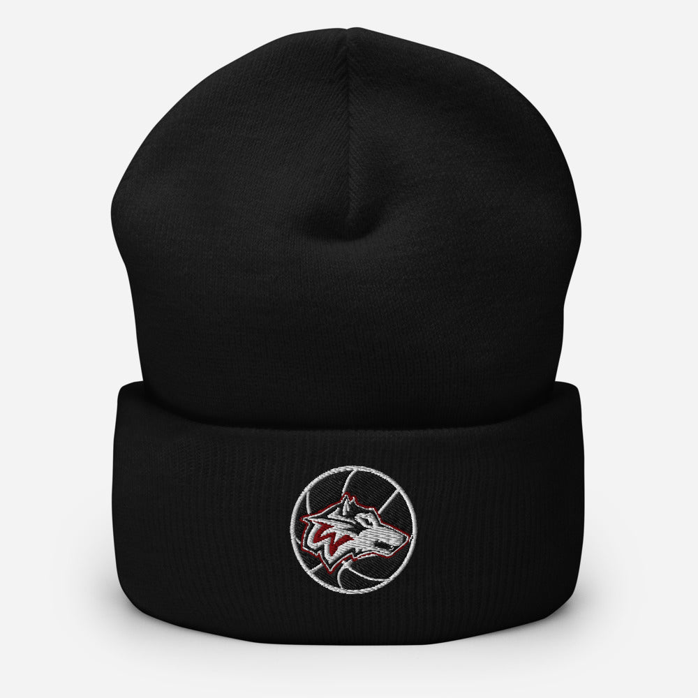Woodcreek Girls Basketball Cuffed Beanie, Black (lifestyle)