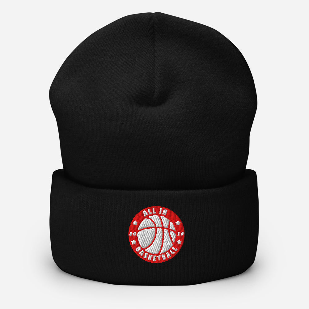 All In Basketball Academy Cuffed Beanie, Black (lifestyle)