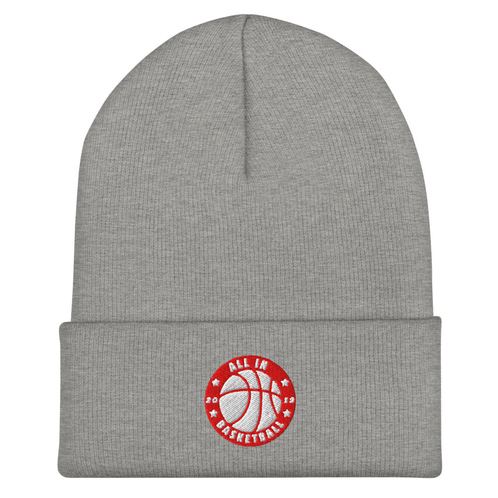 All In Basketball Academy Cuffed Beanie, Heather Grey