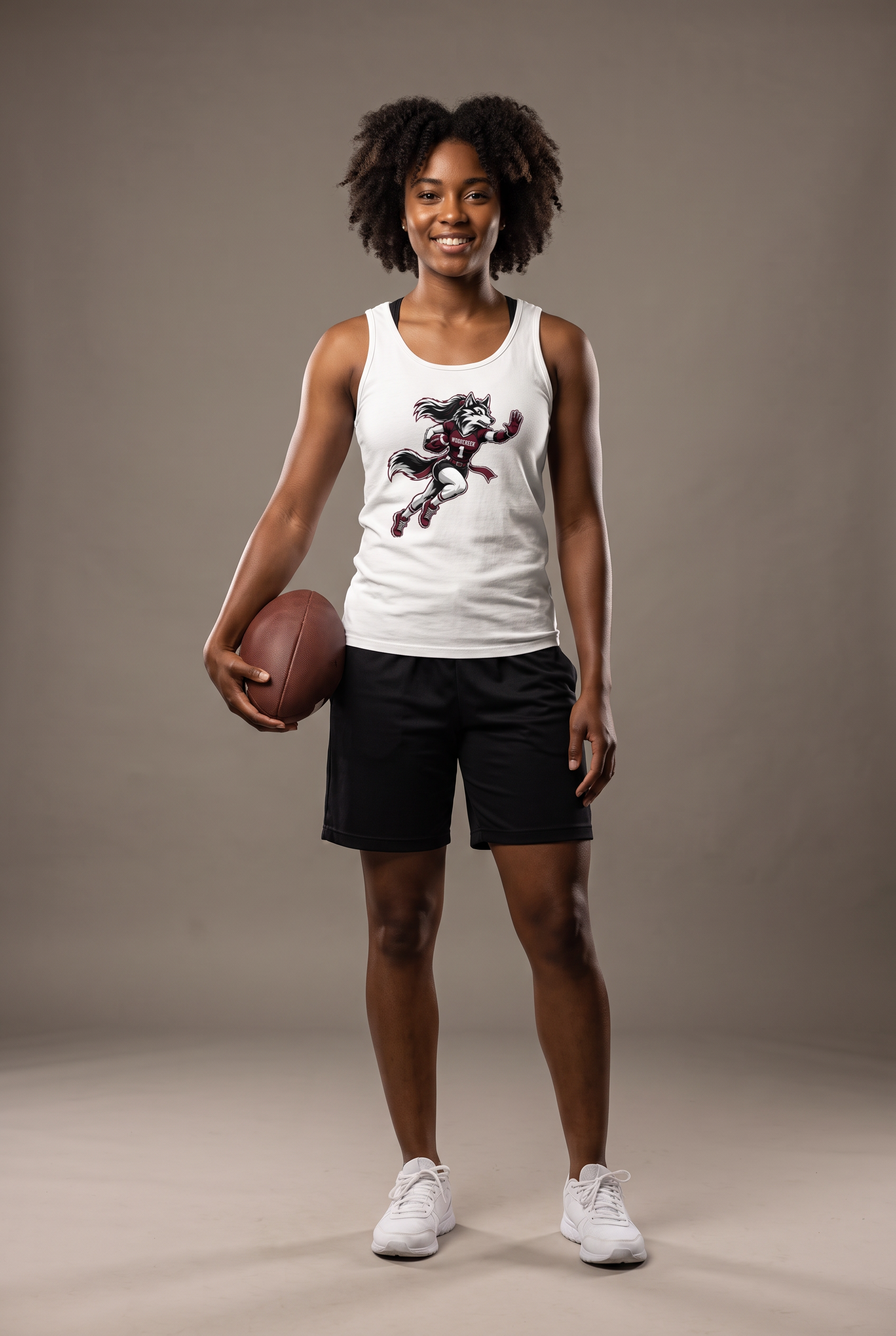 Woodcreek stiff arm unisex tank — editorial, worn by athlete