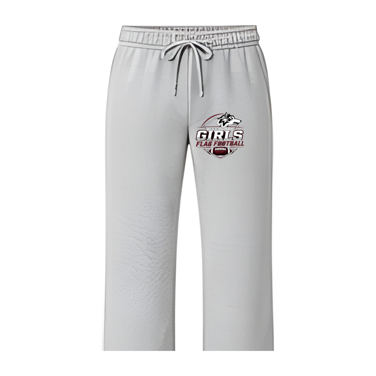 Woodcreek Girls Flag Football Open-Bottom Sweatpants — Gray