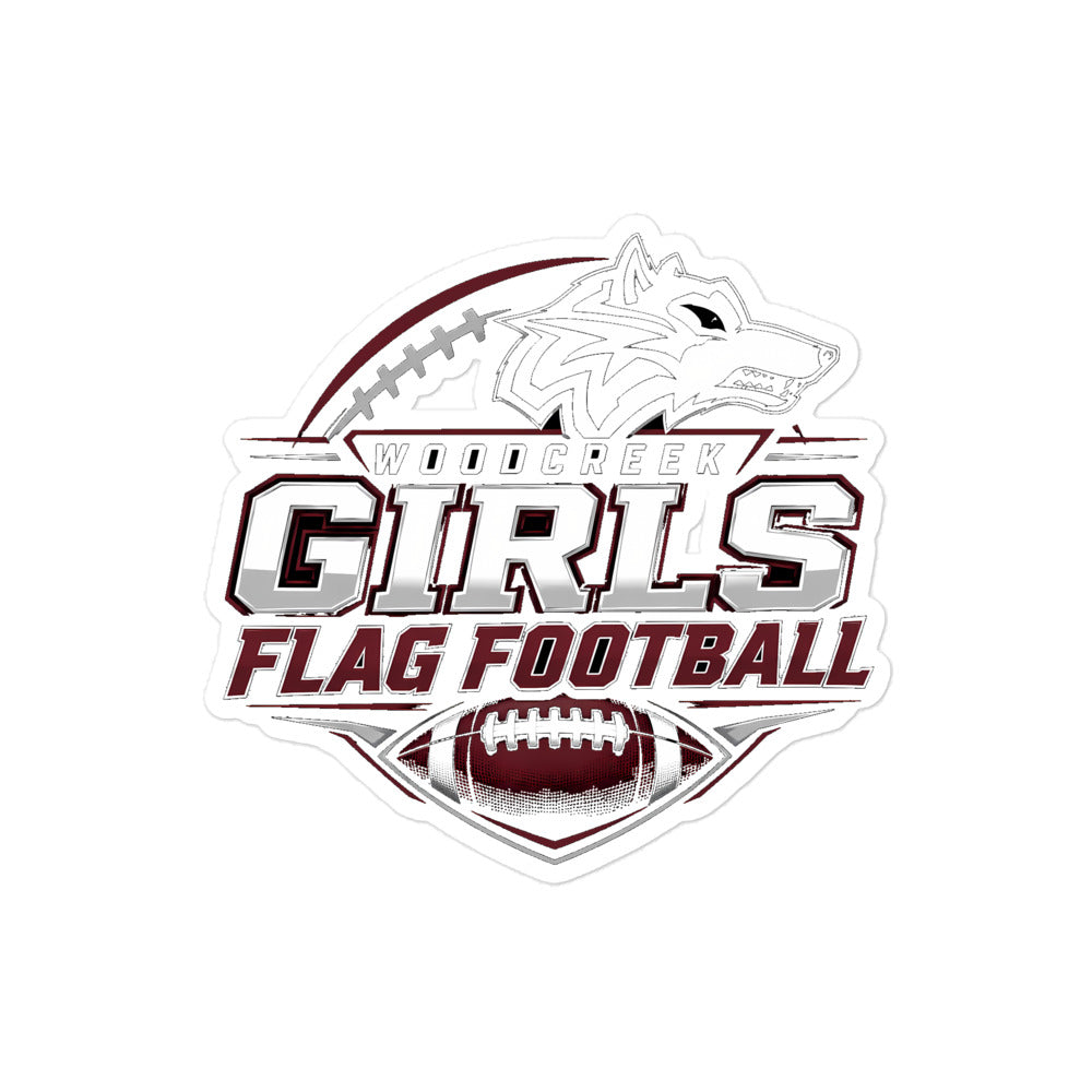 Woodcreek Girls Flag Football Logo Sticker