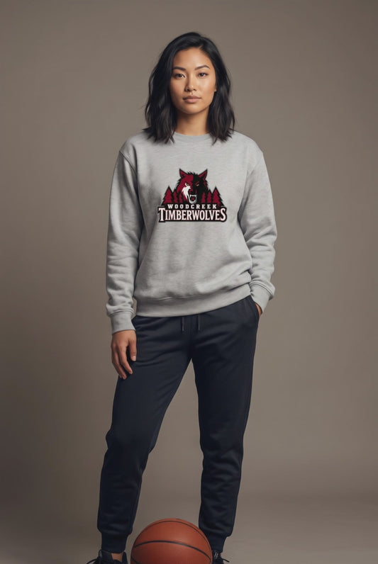 Woodcreek Timberwolves crewneck — editorial loop
