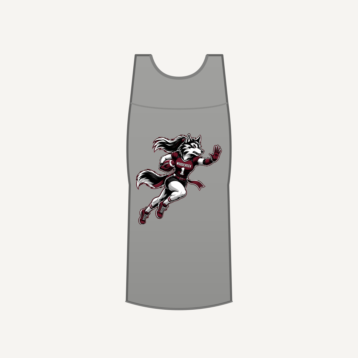 Woodcreek Girls Flag Football Stiff Arm Women's Racerback Tank — Gray