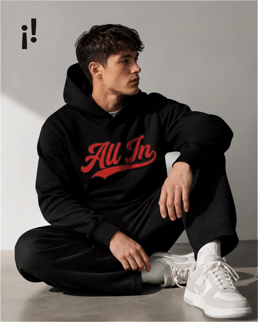 All In swoosh script hoodie — editorial