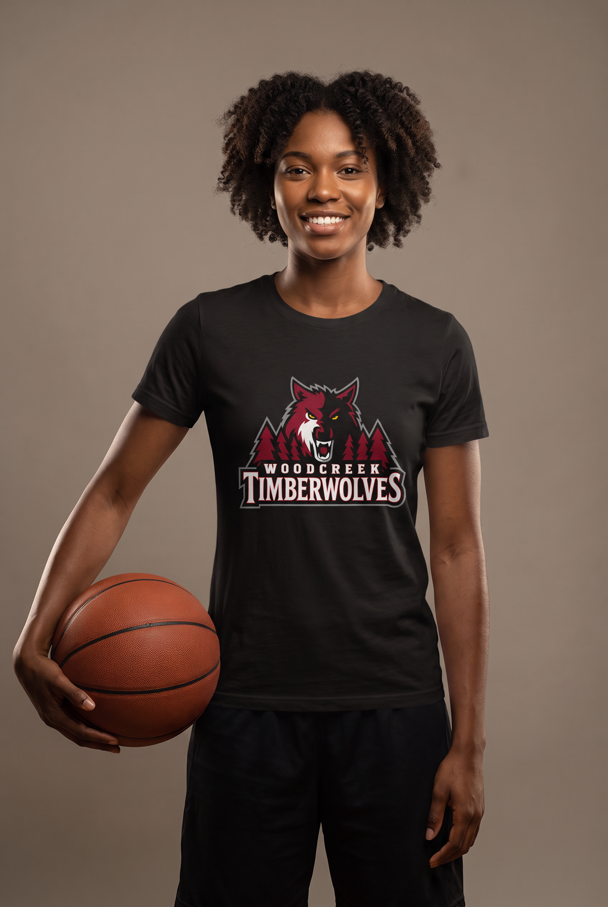 Woodcreek Timberwolves tee — editorial, worn by athlete