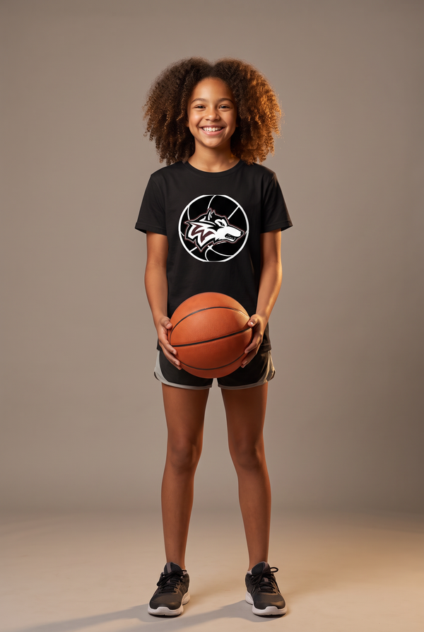 Woodcreek Wolfball youth tee — editorial, worn by young athlete