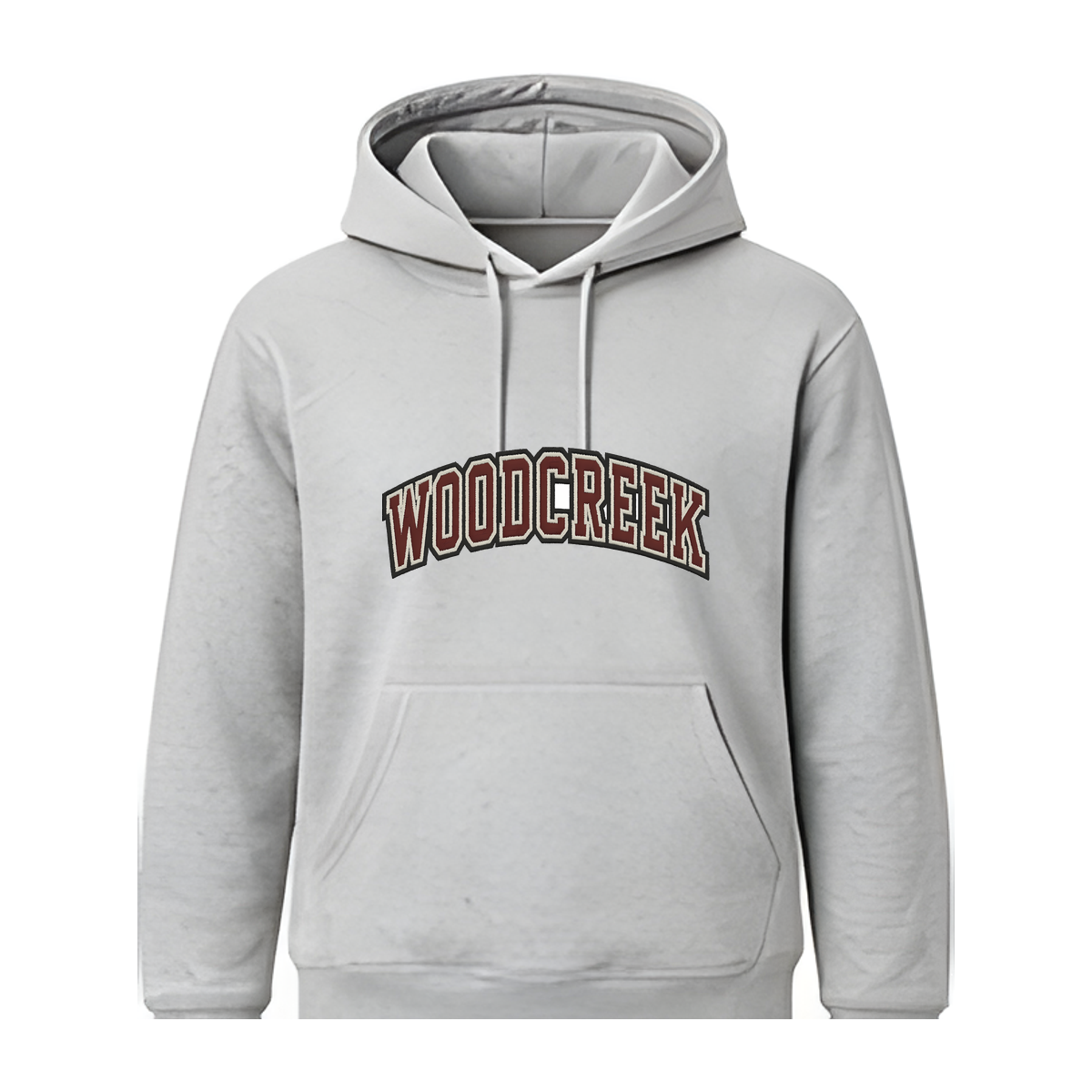Woodcreek Girls Flag Football College Letter Fleece Hoodie — Gray