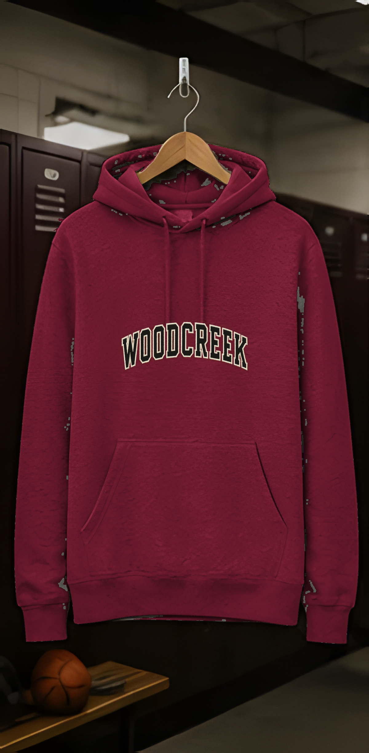 Woodcreek Girls Flag Football College Letter Fleece Hoodie — locker
