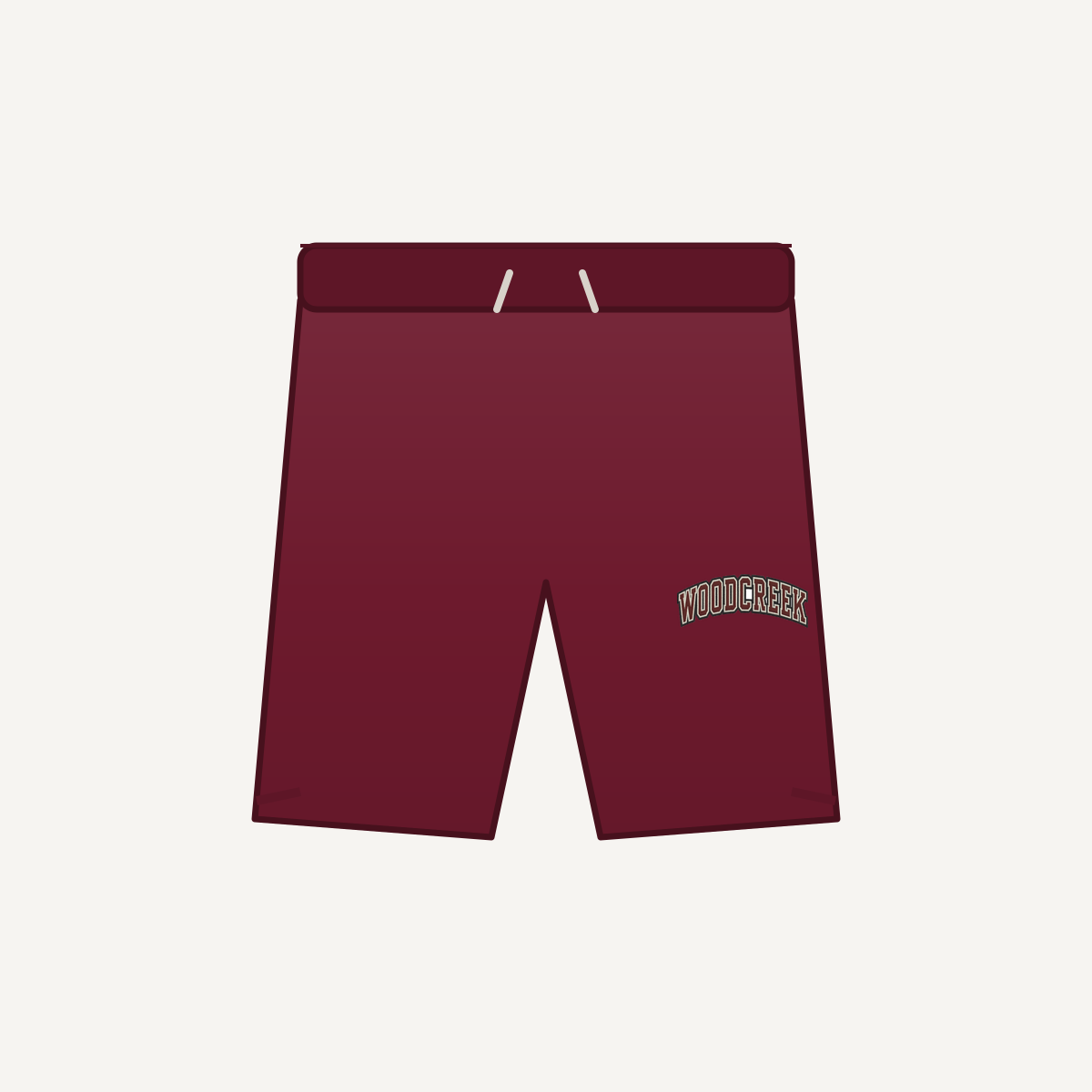 Woodcreek Girls Flag Football College Letter Performance Mesh Short 7" — Maroon