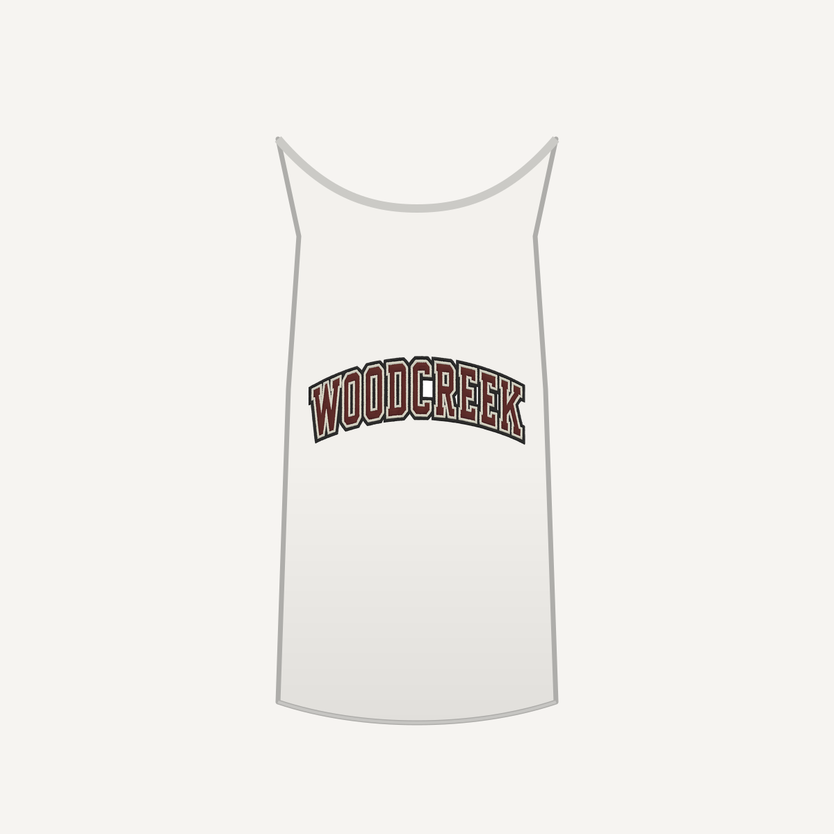 Woodcreek Girls Flag Football College Letter Unisex Heavy Cotton Tank — White