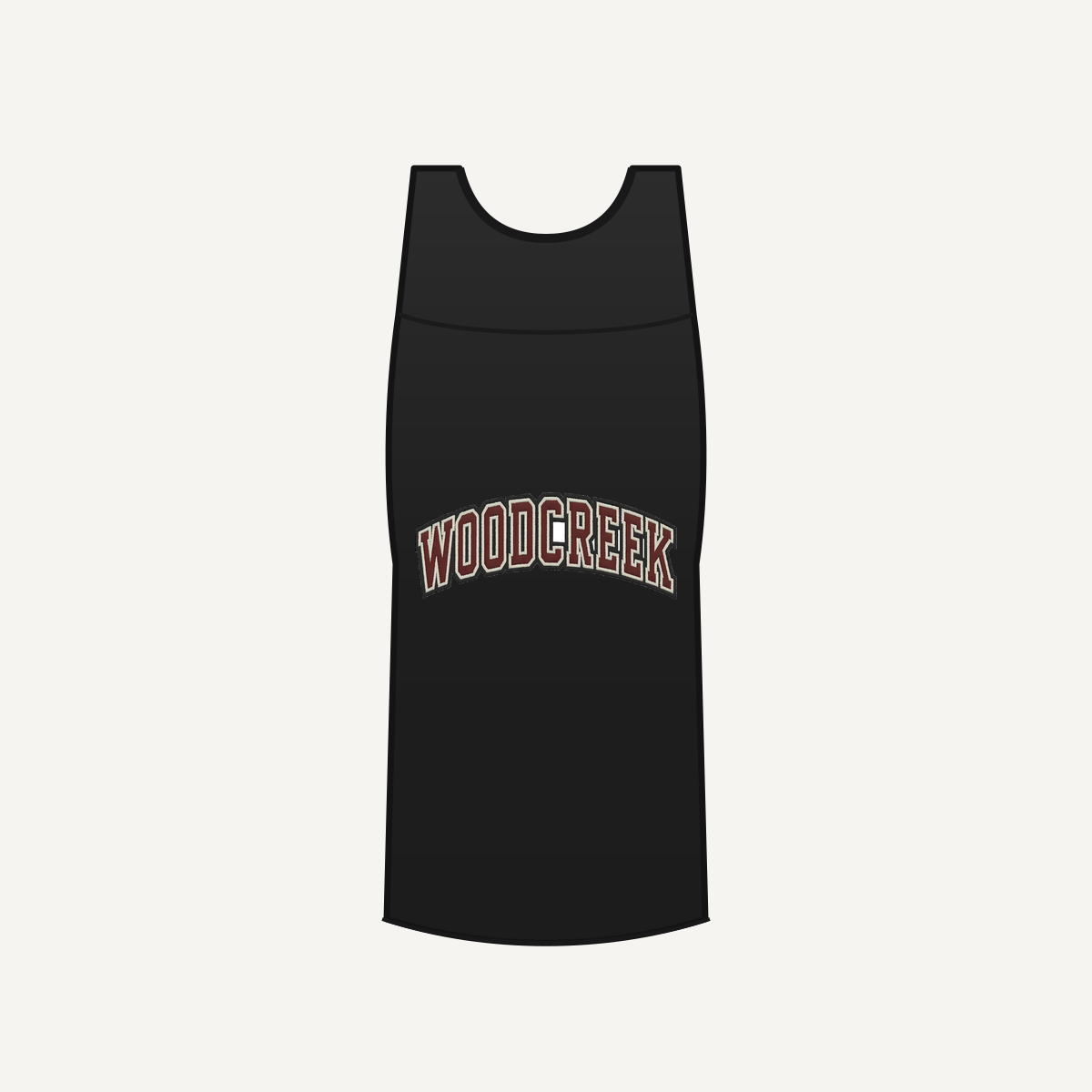 Woodcreek Girls Flag Football College Letter Women's Racerback Tank — Black