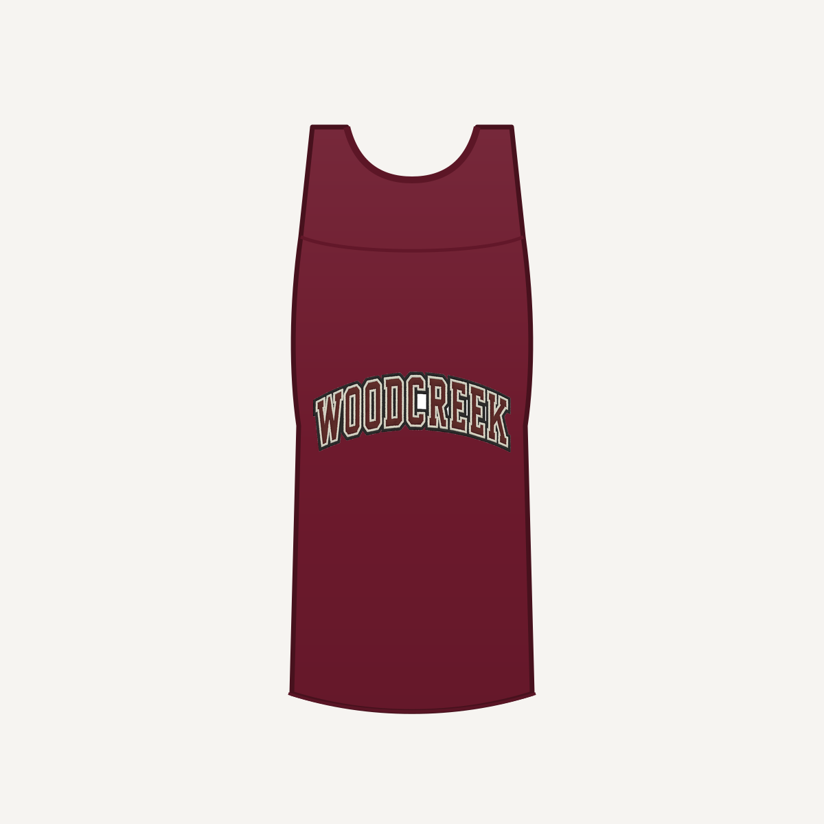 Woodcreek Girls Flag Football College Letter Women's Racerback Tank — Maroon
