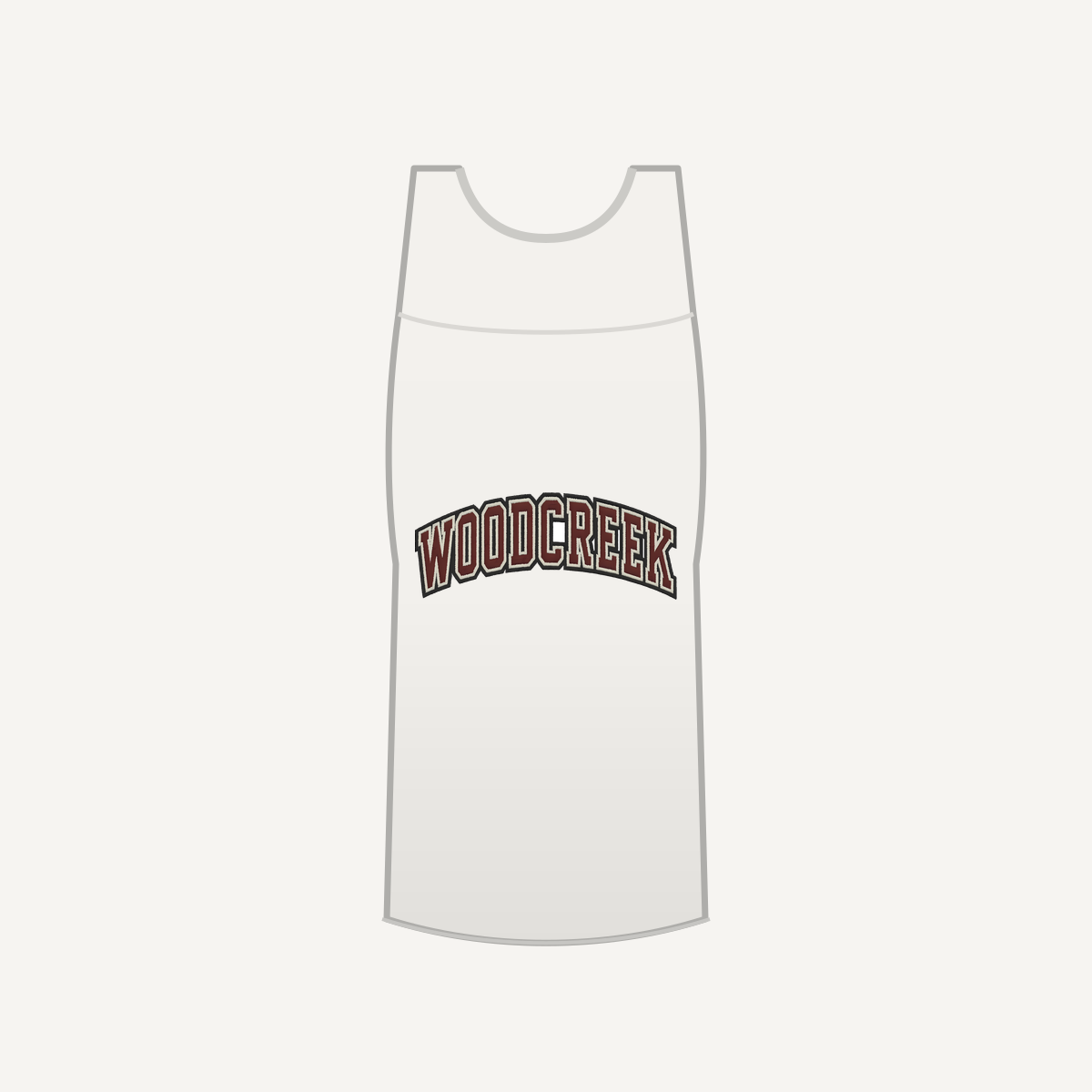 Woodcreek Girls Flag Football College Letter Women's Racerback Tank — White