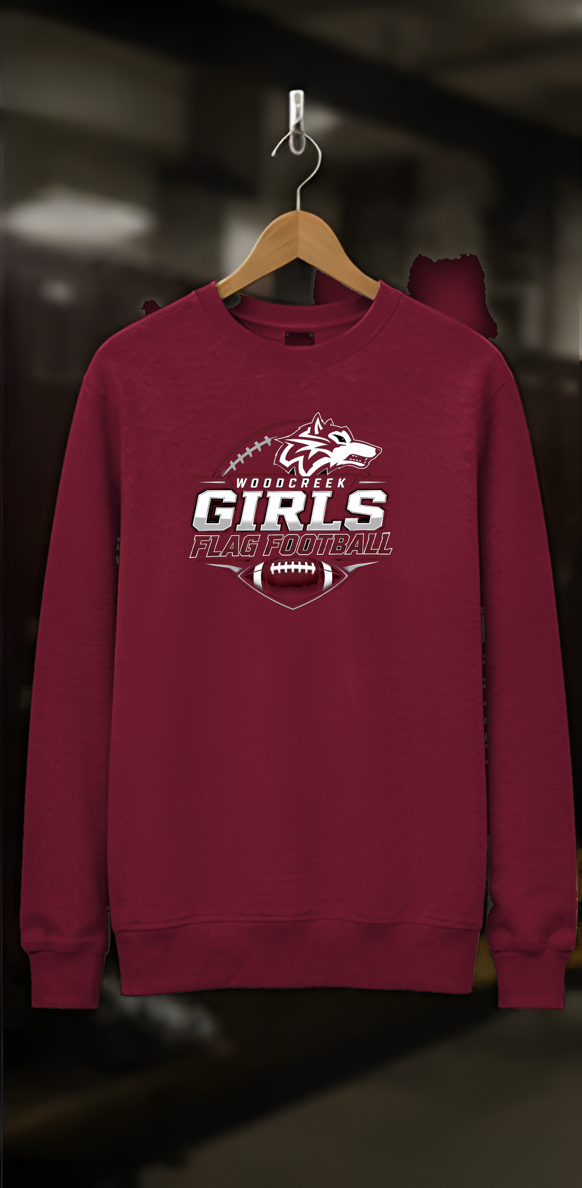 Woodcreek Girls Flag Football Fleece Crewneck — locker