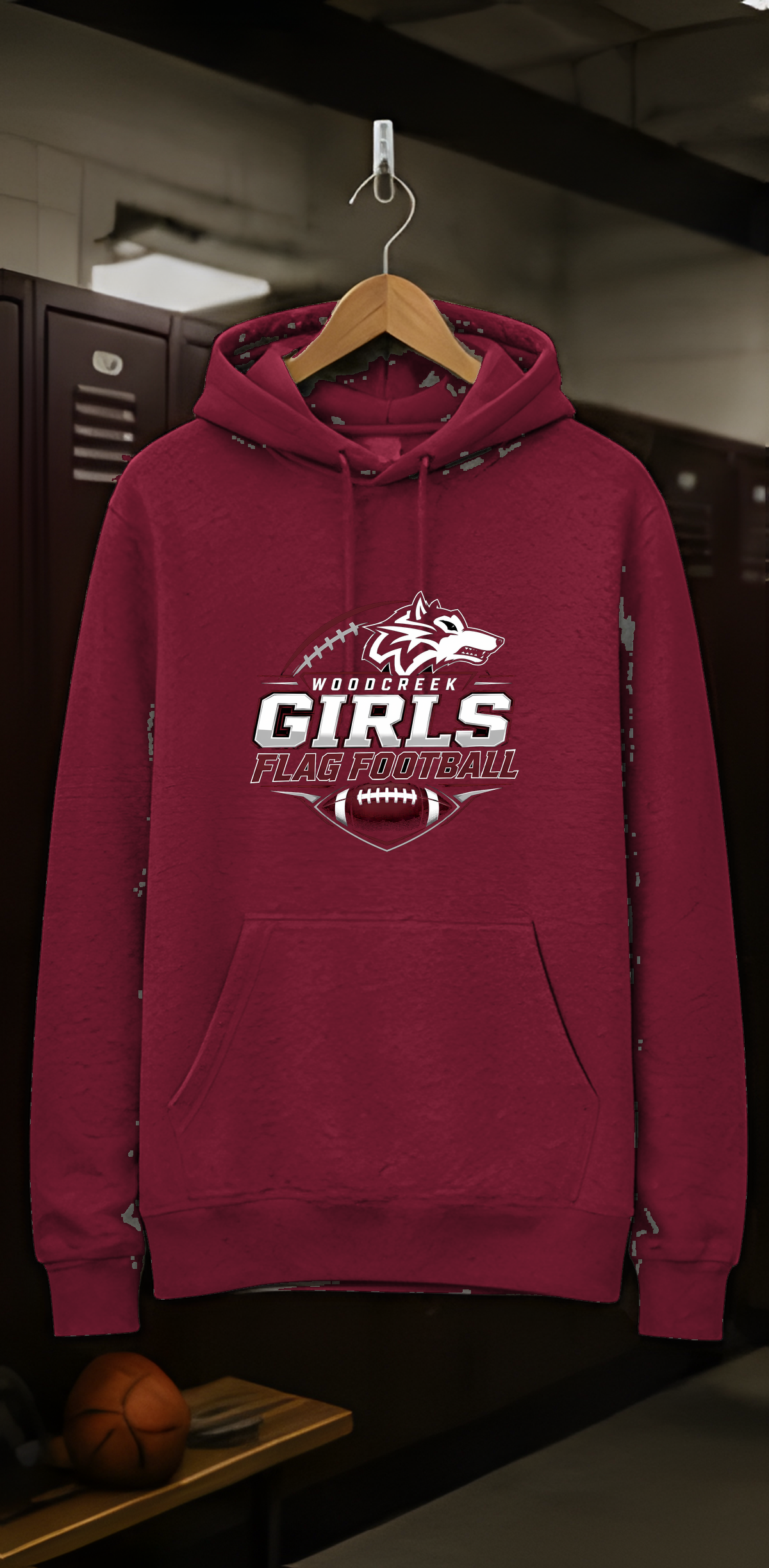Woodcreek Girls Flag Football Fleece Hoodie — locker